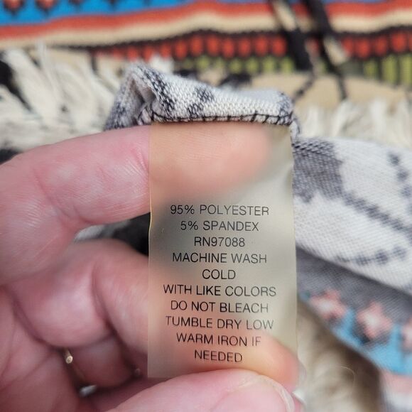 Y2K DELIA'S top fair isle snowflake fringe poncho M‎ - Picture 10 of 10